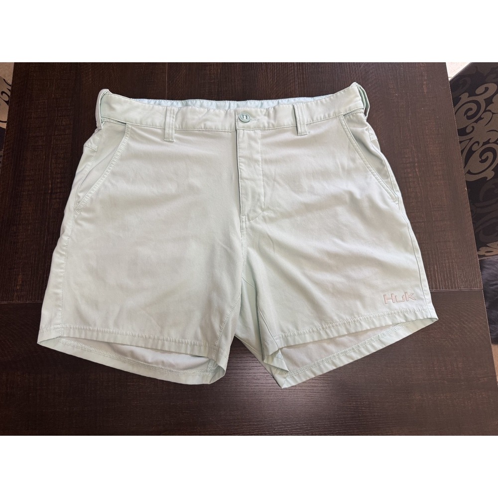 Huk Women Performance Shorts Light Teal Athletic Fishing Hiking Size XL